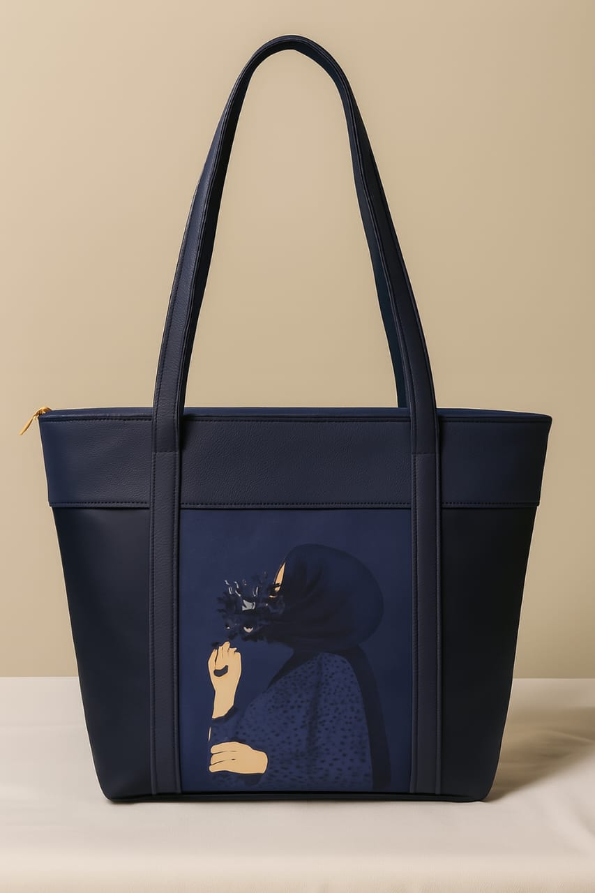 Women’s Tote Bag - Artistic Floral Lady Design