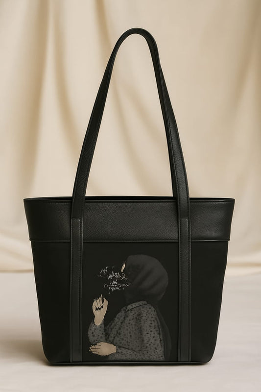 Women’s Tote Bag - Artistic Floral Lady Design