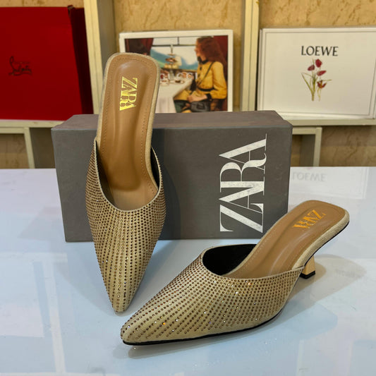 Luxe Sparkle Pointed Mules