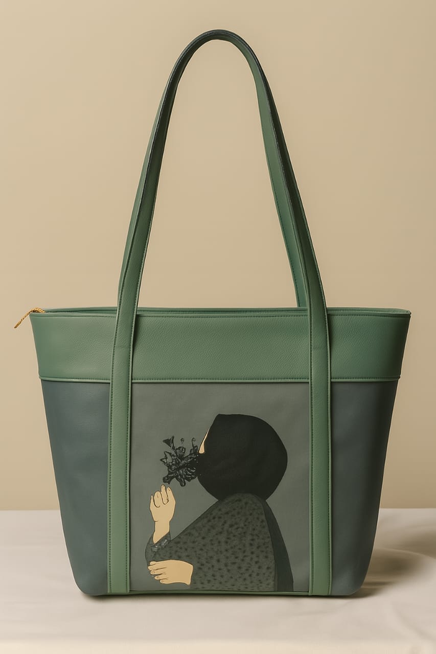 Women’s Tote Bag - Artistic Floral Lady Design