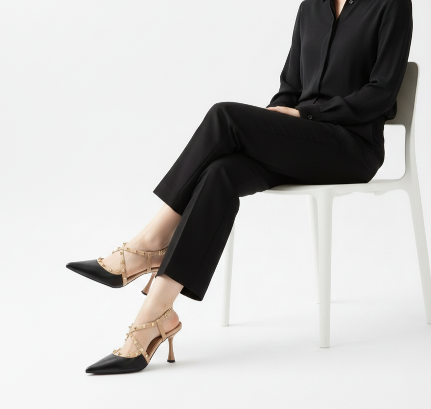 Pointed Toe Studded Stiletto Heels ✨