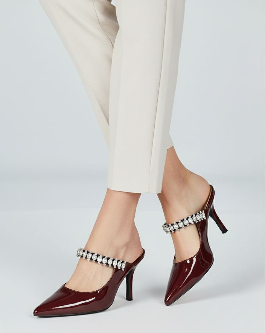 Elara Stone Strap Heels 👠