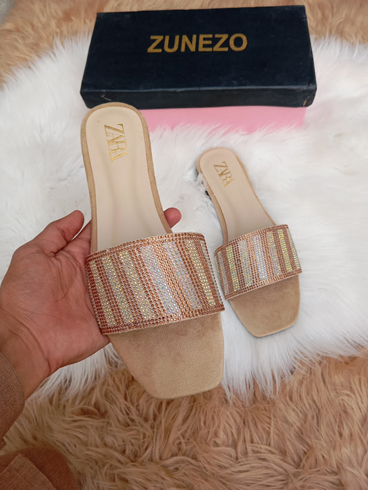 Women's Elegant Rhinestone Embellished Slip-On Flats 😻