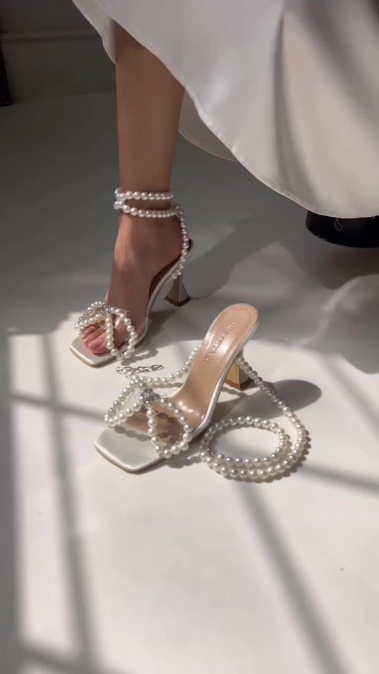 Pearl Bow Stiletto Heel -013