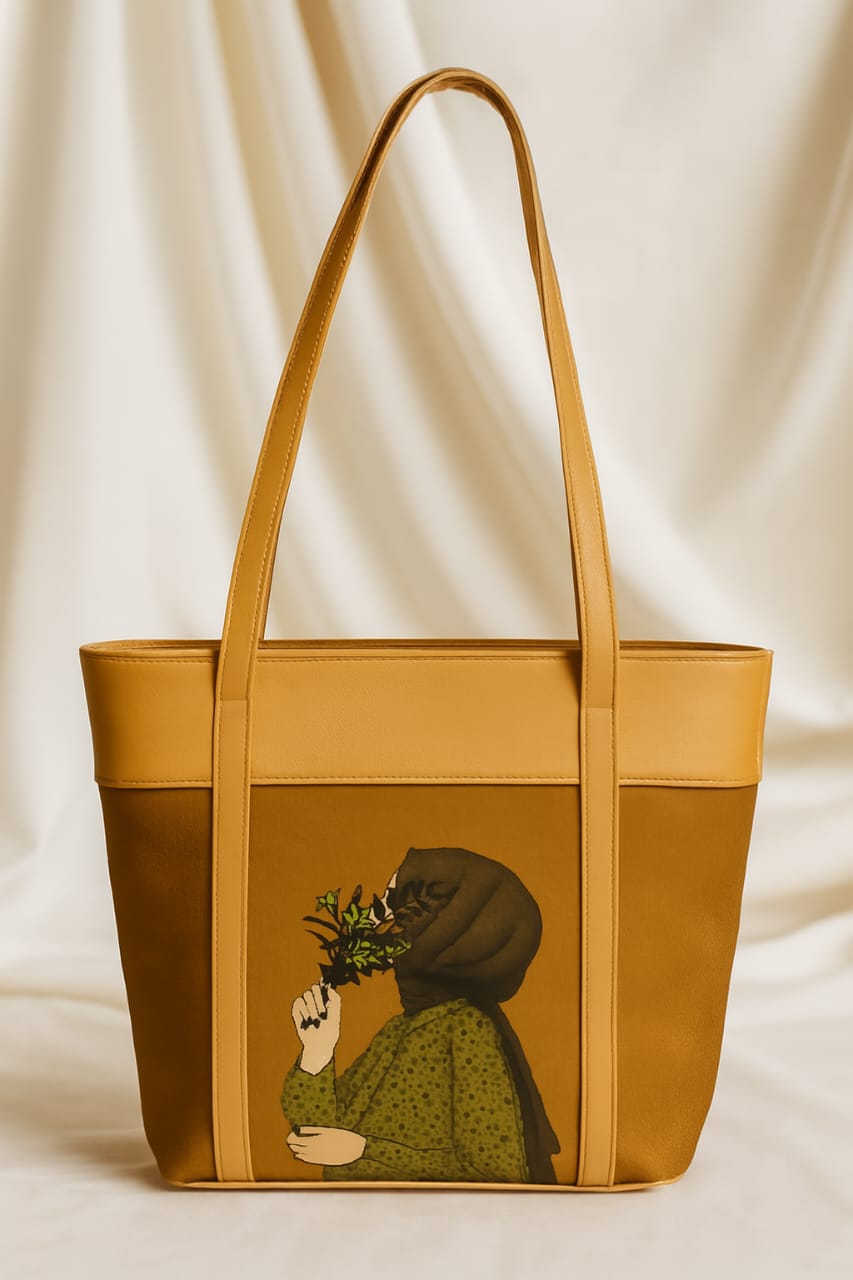 Women’s Tote Bag - Artistic Floral Lady Design