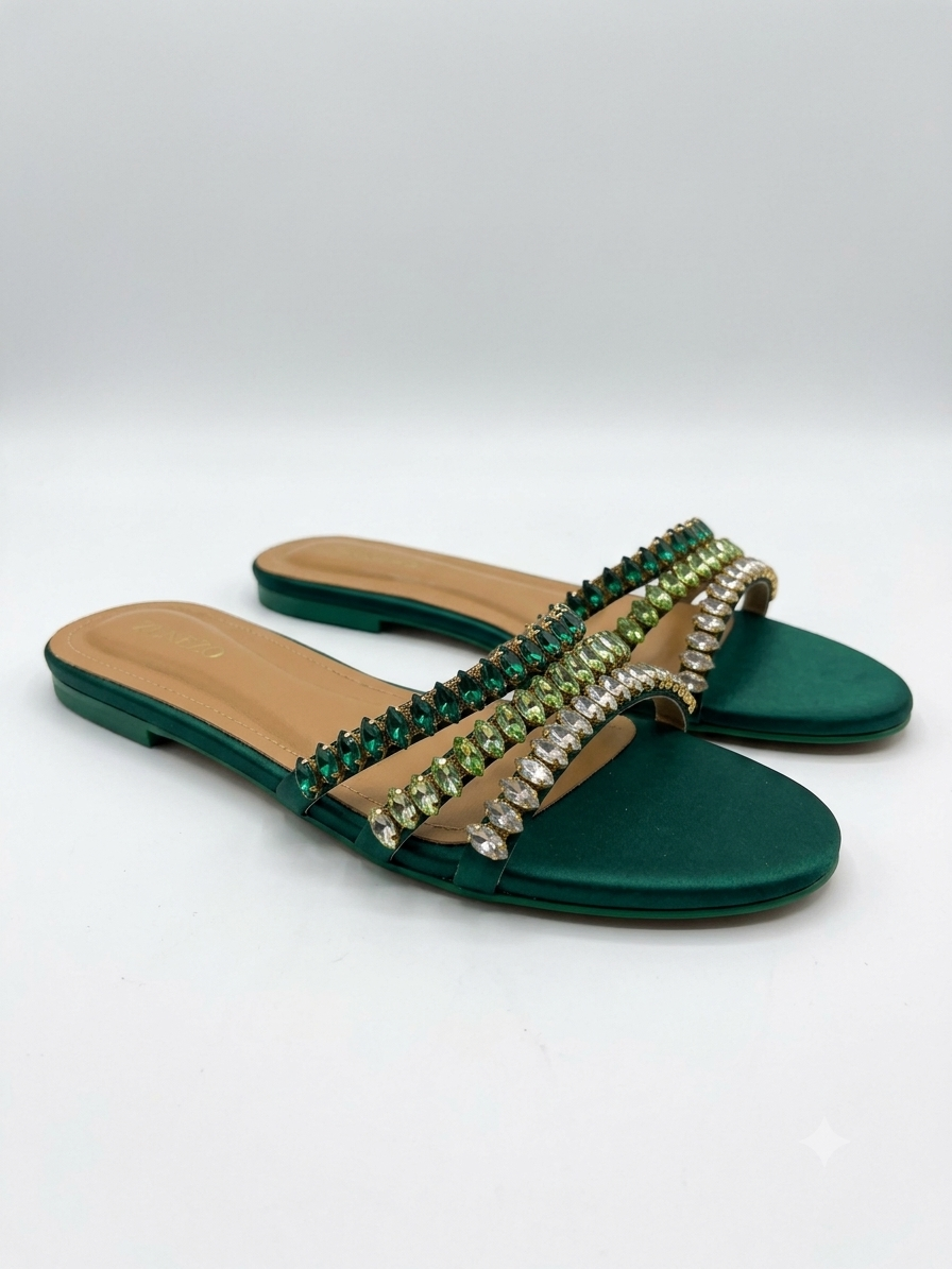 ZUNEZO Emerald Sparkle Slip-Ons -006