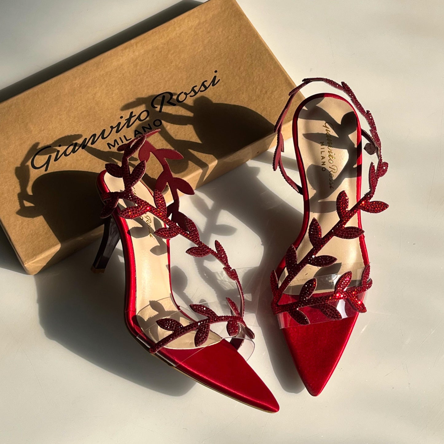 ZUNEZO Luxury Golden Leaf Crystal Heel  ✨ Elegant Party & Bridal Wear