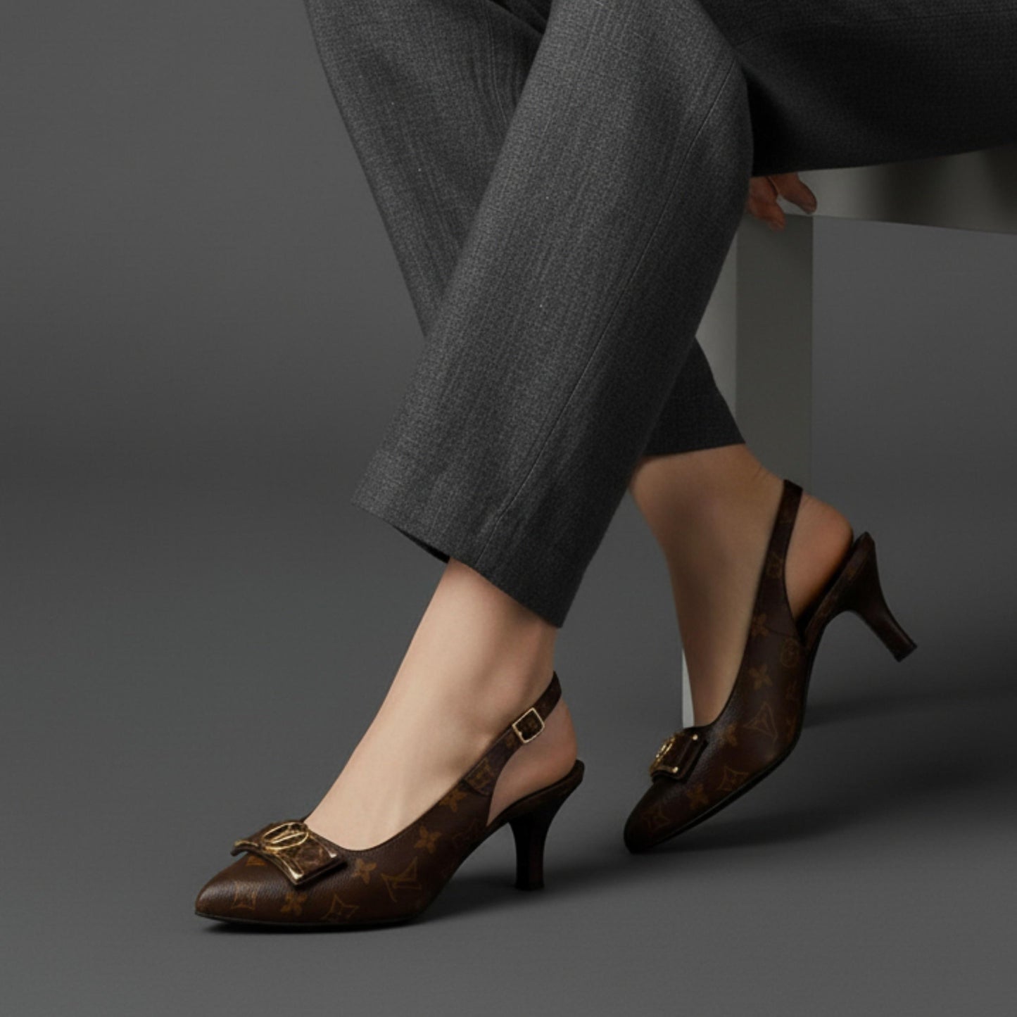 LV Monogram Slingback Heel