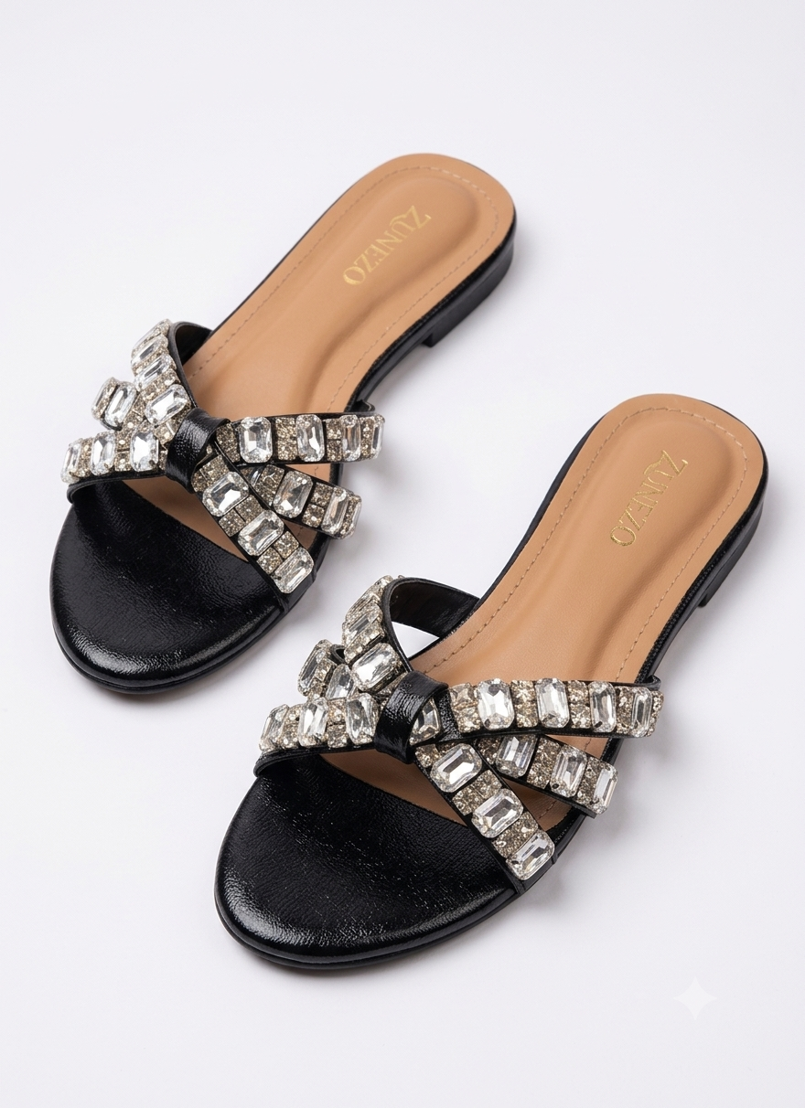 ZUNEZO  Criss-Cross Strappy Flat - 004
