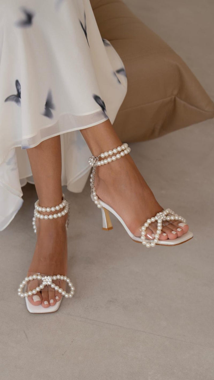 Pearl Bow Stiletto Heel -013