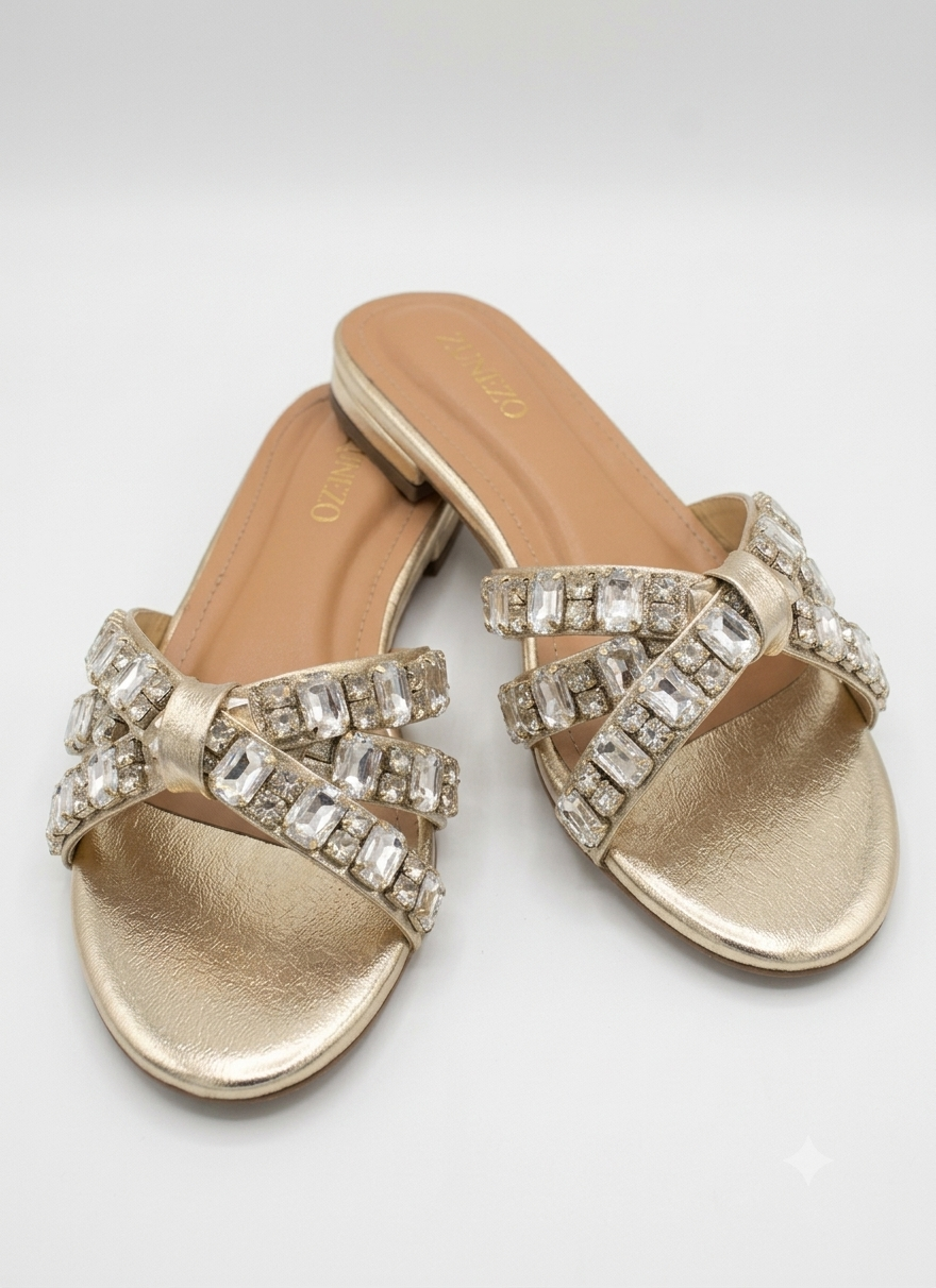 ZUNEZO  Criss-Cross Strappy Flat - 004