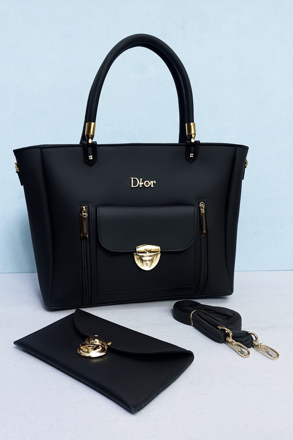 Stylish Women’s Tote Bag Set – Designer Look with Matching Clutch 💖